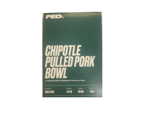 Get Fed- Chipotle Pulled Pork Label ready made meal