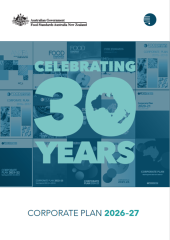 Food Standards Australia New Zealand Corporate Plan cover