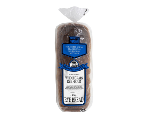 A packaged loaf of Gold Coast Baking Company- King Henrys Bakehouse Rye Bread