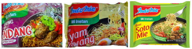 Ausino Exim Pty Ltd - Indomie Mi Goreng Rasa Rendang 91g, Indomie Rasa Ayam Bawa...