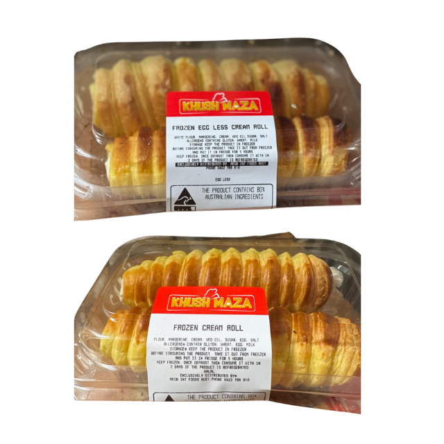 Chinar Bakers Pty Ltd - Frozen Cream Bun 250g, Frozen Eggless Cream Roll 250g