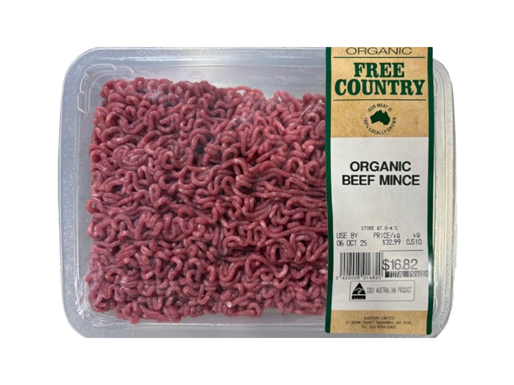 Auspork Australia Pty Ltd- Free Country Organic Beef Mince 500g