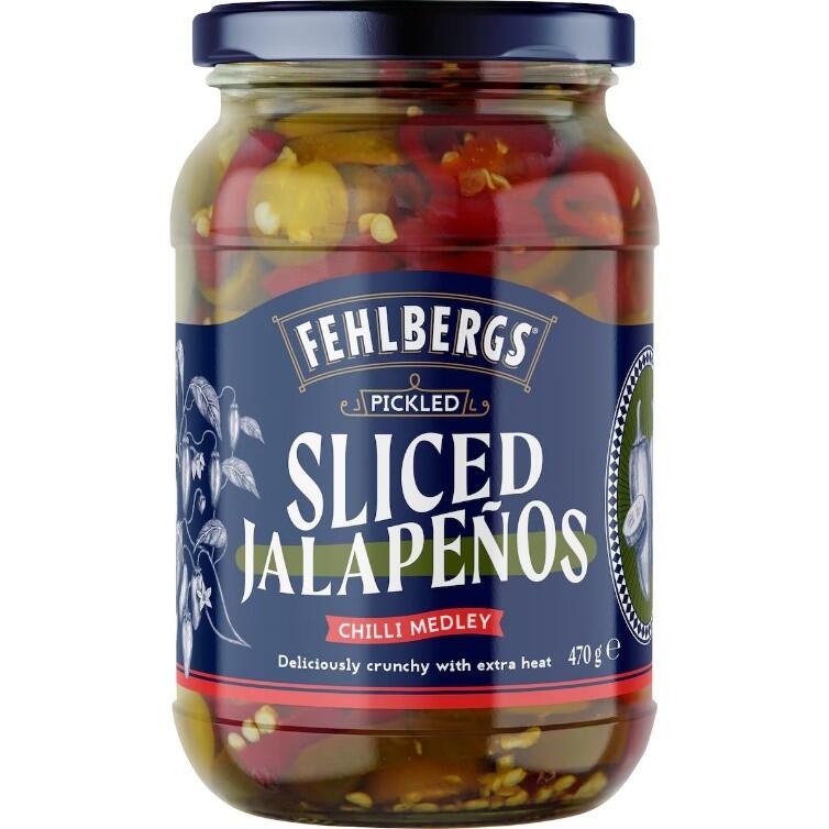 Riviana Foods Pty Ltd - FEHLBERGS Pickled Sliced Jalapenos Chilli Medley 470g