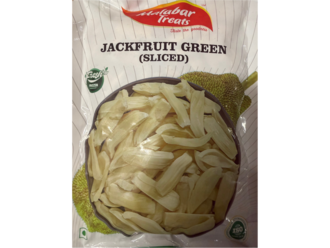A plastic package labelled Jackfruit Green (Sliced)